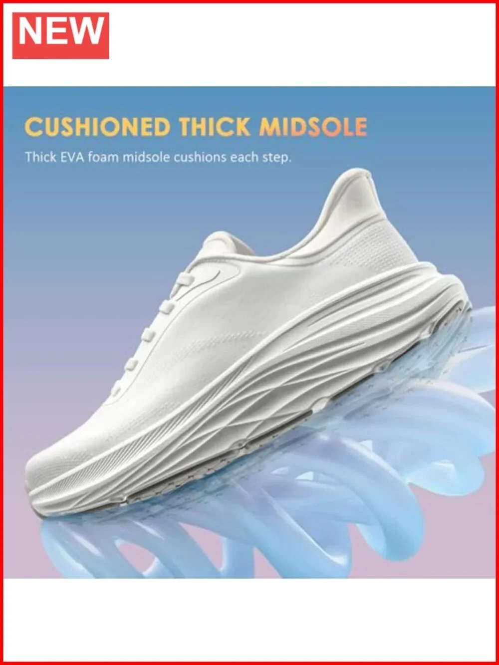 Women's Walking Shoes Cushioned Athletic Sneakers Slip-On Lace-Up Non-Slip
